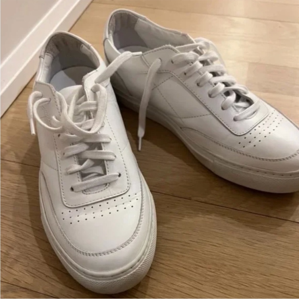 Common Projects White Leather BBall Low Rise Sneakers [Size 7]